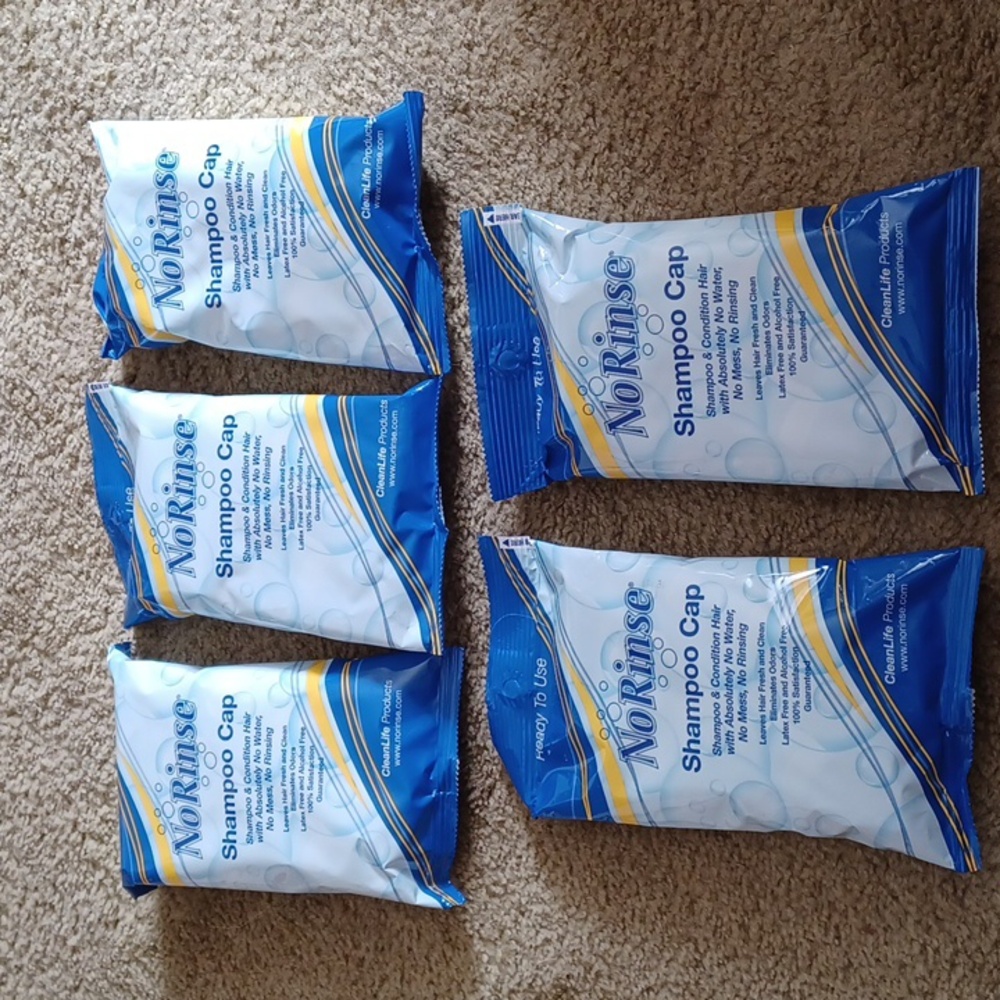 No Rinse Shampoo Caps - Set of 5 Packages - Unisex